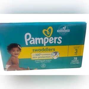 Pampers Swaddlers - Size 3, 78 Count, Ultra Soft Baby Diapers 100% Leak Proof